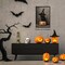 Vintage Halloween Canvas Wall Art – Cute Black Cat Witchy Print Poster, Retro Funny Lighted Pumpkin, Victorian Gothic Wiccan Artwork, 12x16in Unframed